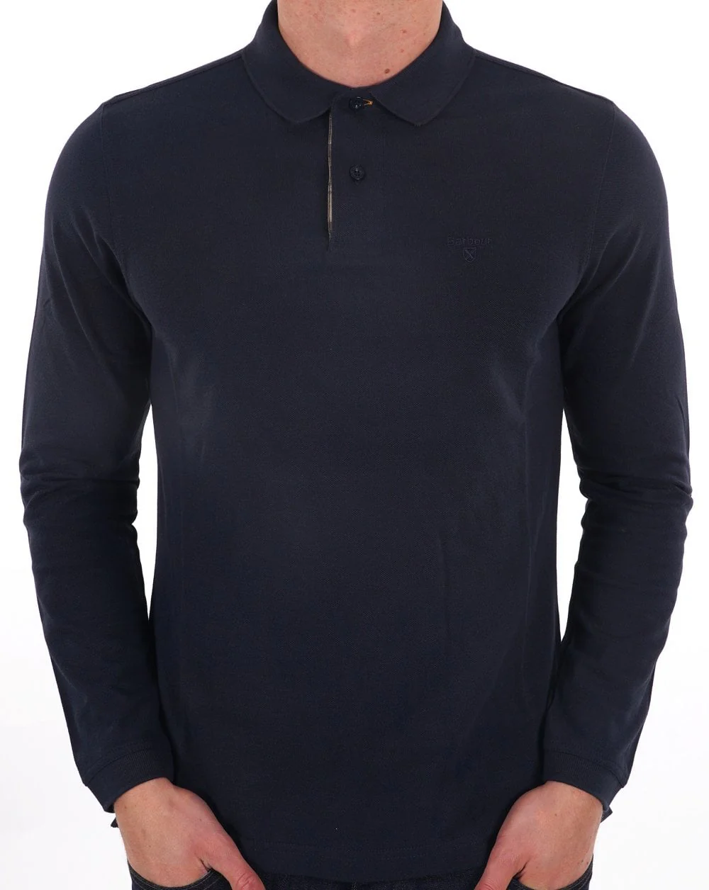 Barbour Long Sleeve Sport Polo Navy - Image 4