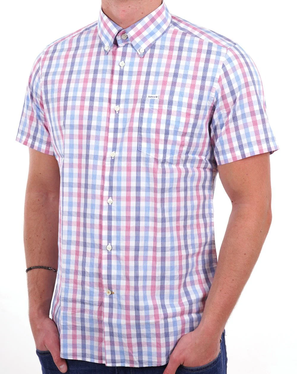 Barbour Longstone Short Sleeve Shirt Red - Image 4