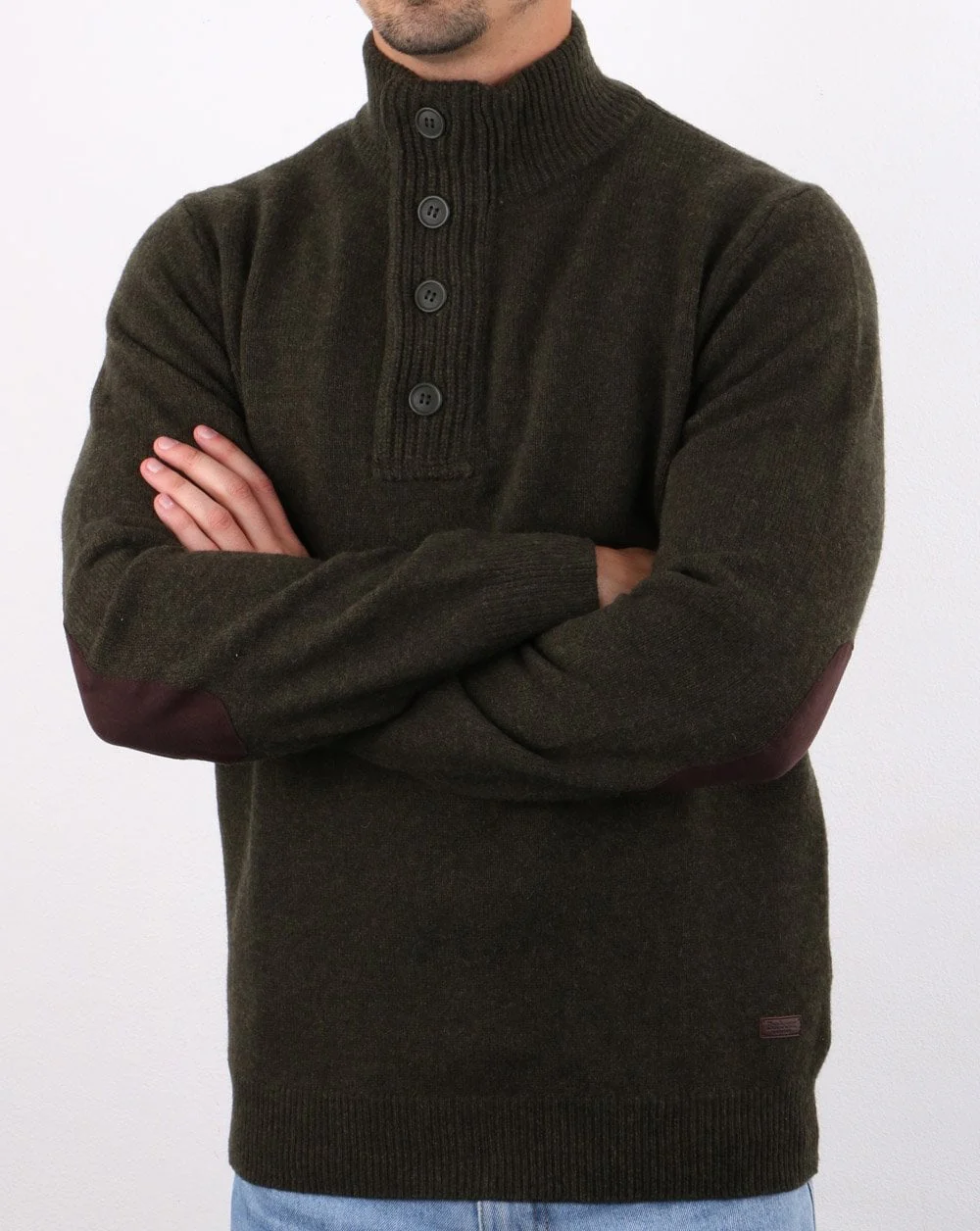 Barbour Patch Half Zip Jumper Seaweed - Image 2