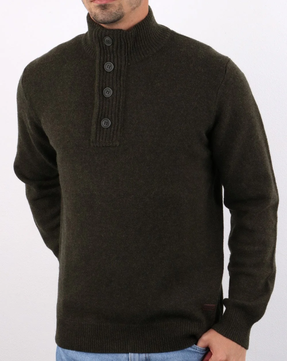 Barbour Patch Half Zip Jumper Seaweed - Image 3