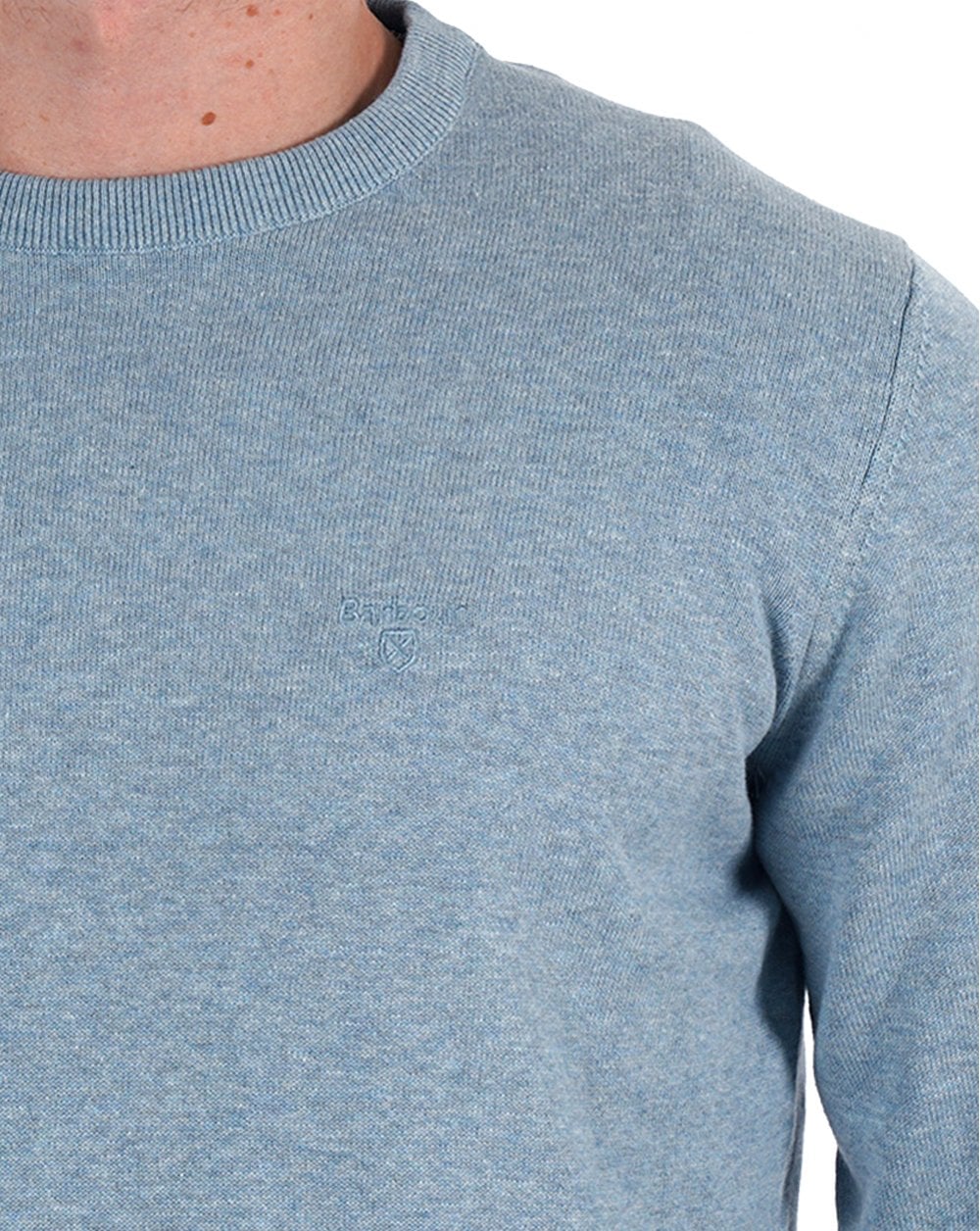 Barbour Pima Cotton Crew Neck Jumper Mineral Blue - Image 2