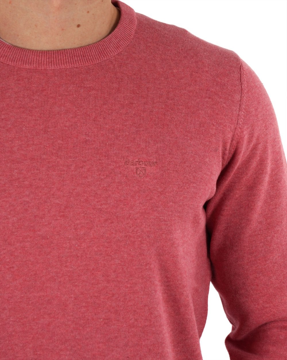 Barbour Pima Cotton Crew Neck Jumper Pink Clay - Image 2
