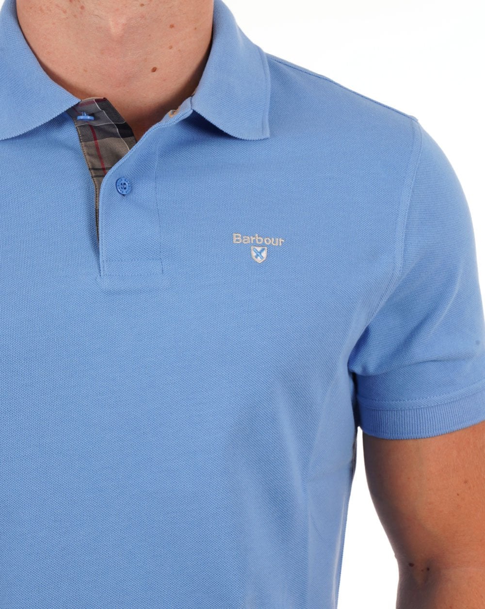 Barbour Tartan Pique Polo Blue - Image 2