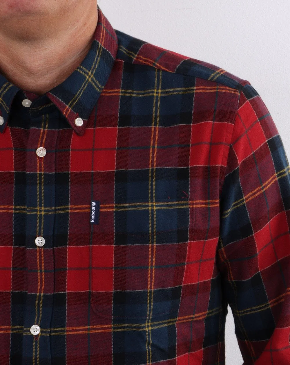 Barbour Tartan Tailored Shirt Crimson - Image 2