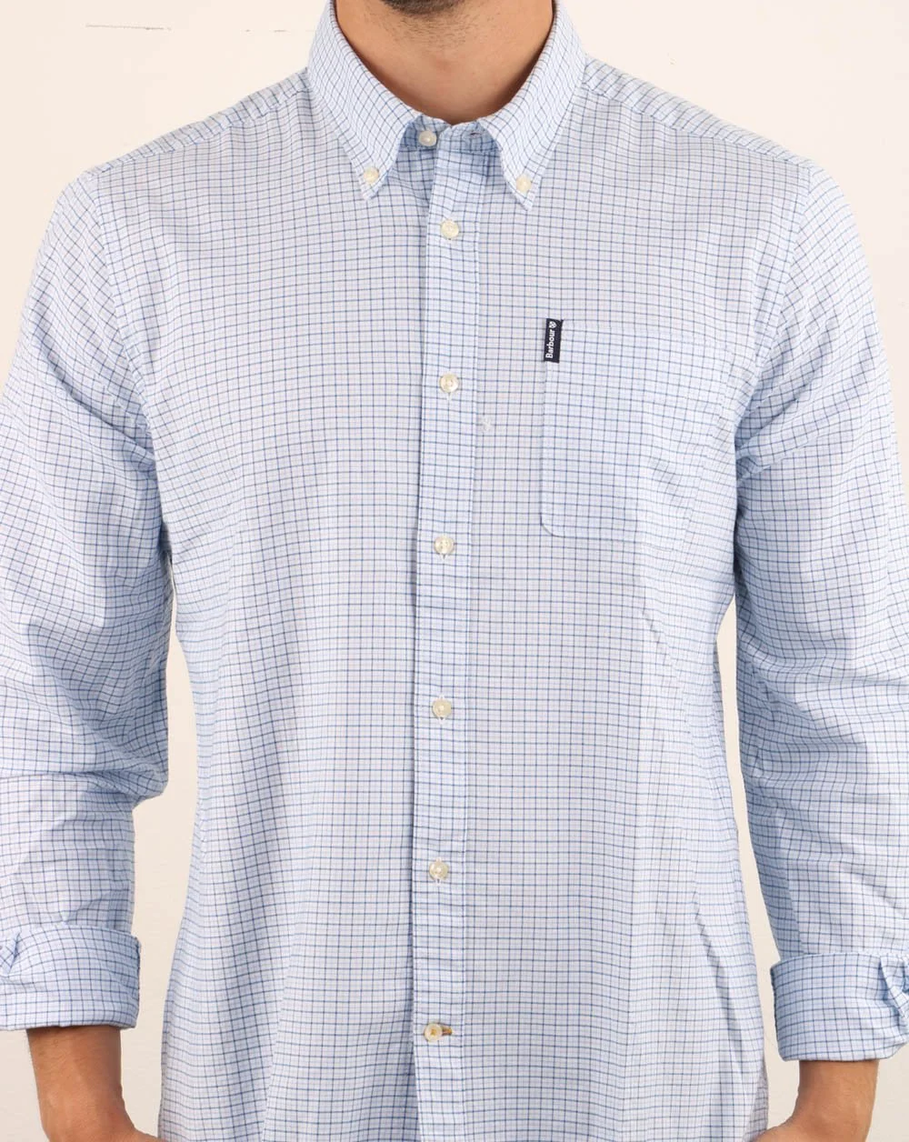 Barbour Tattersall Shirt Blue - Image 4