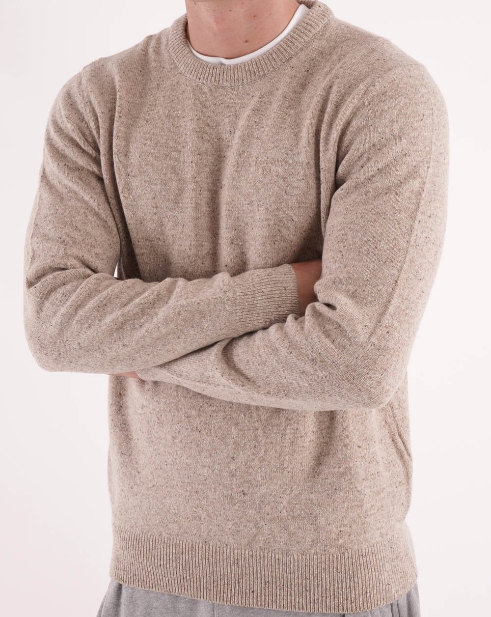 Barbour Tisbury Crew Sweater Stone - Image 2
