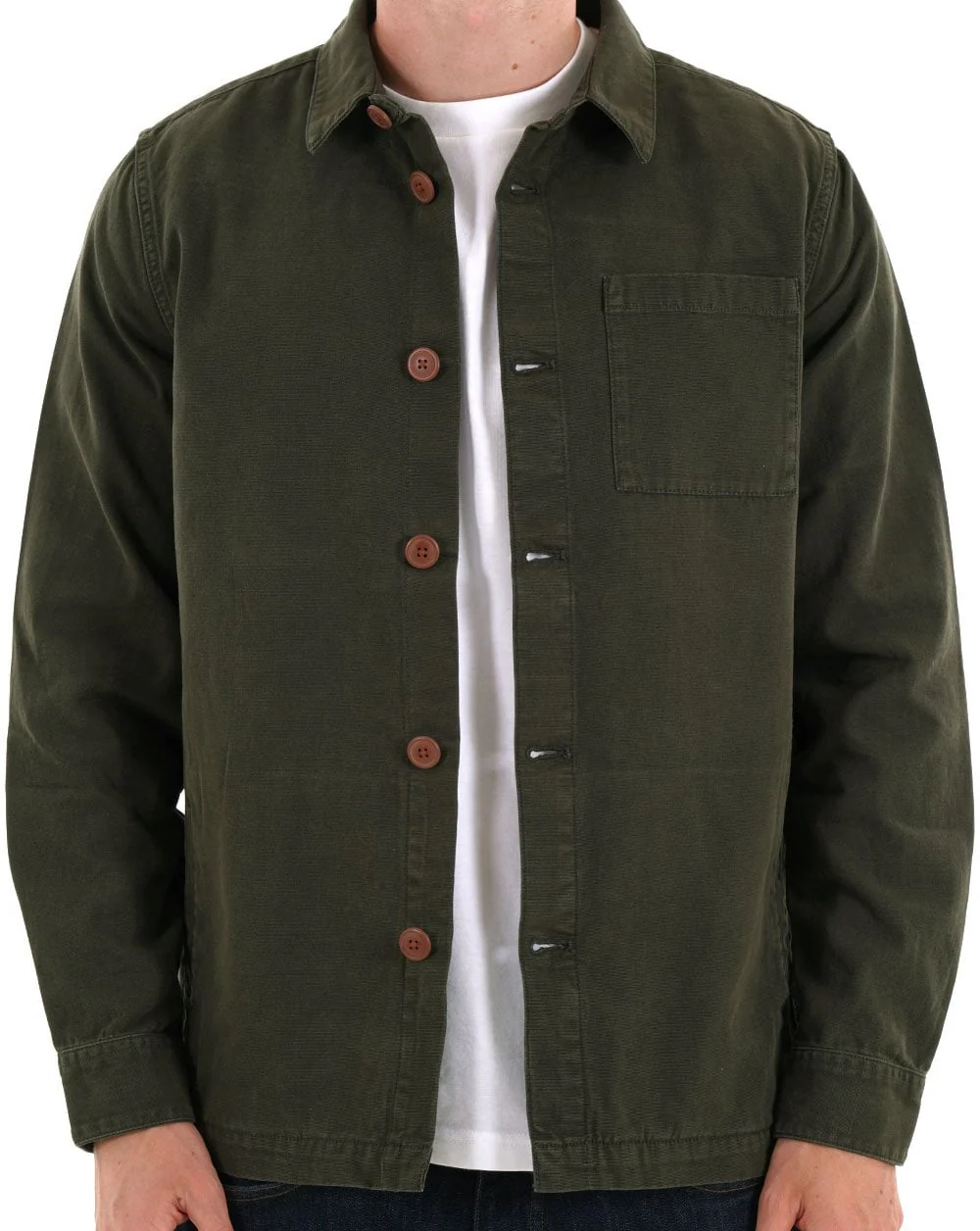 Barbour Washed Overshirt Forest Green - Image 3