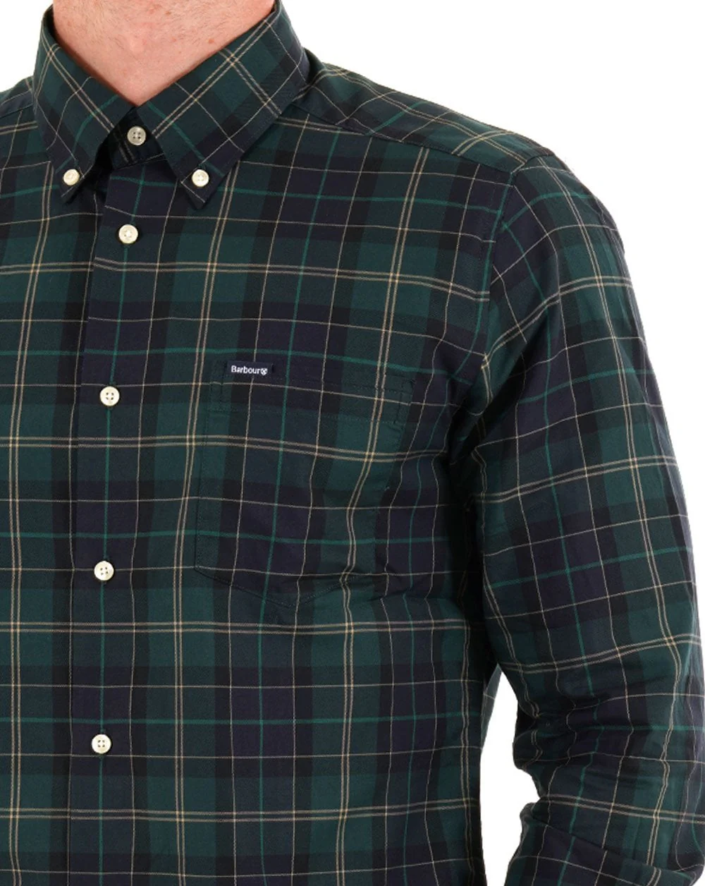 Barbour Wetherham Tailored Shirt Green Loch - Image 2