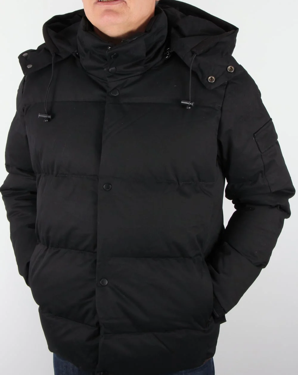 Bellfield Orsted Padded Hooded Jacket Black - Image 2