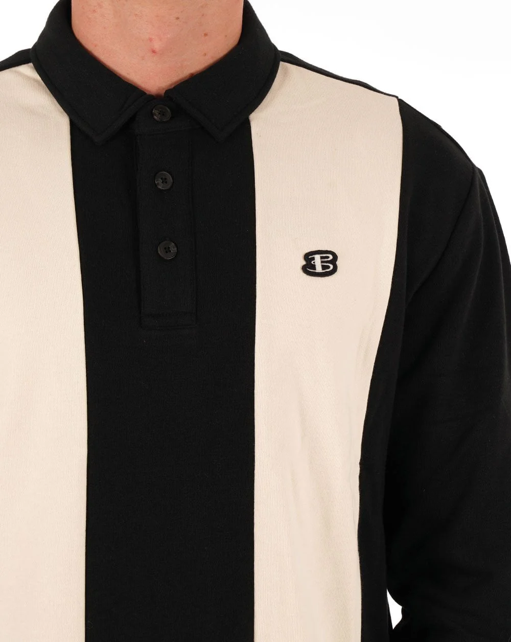 Ben Sherman Colour Block Heavy Polo Black - Image 2