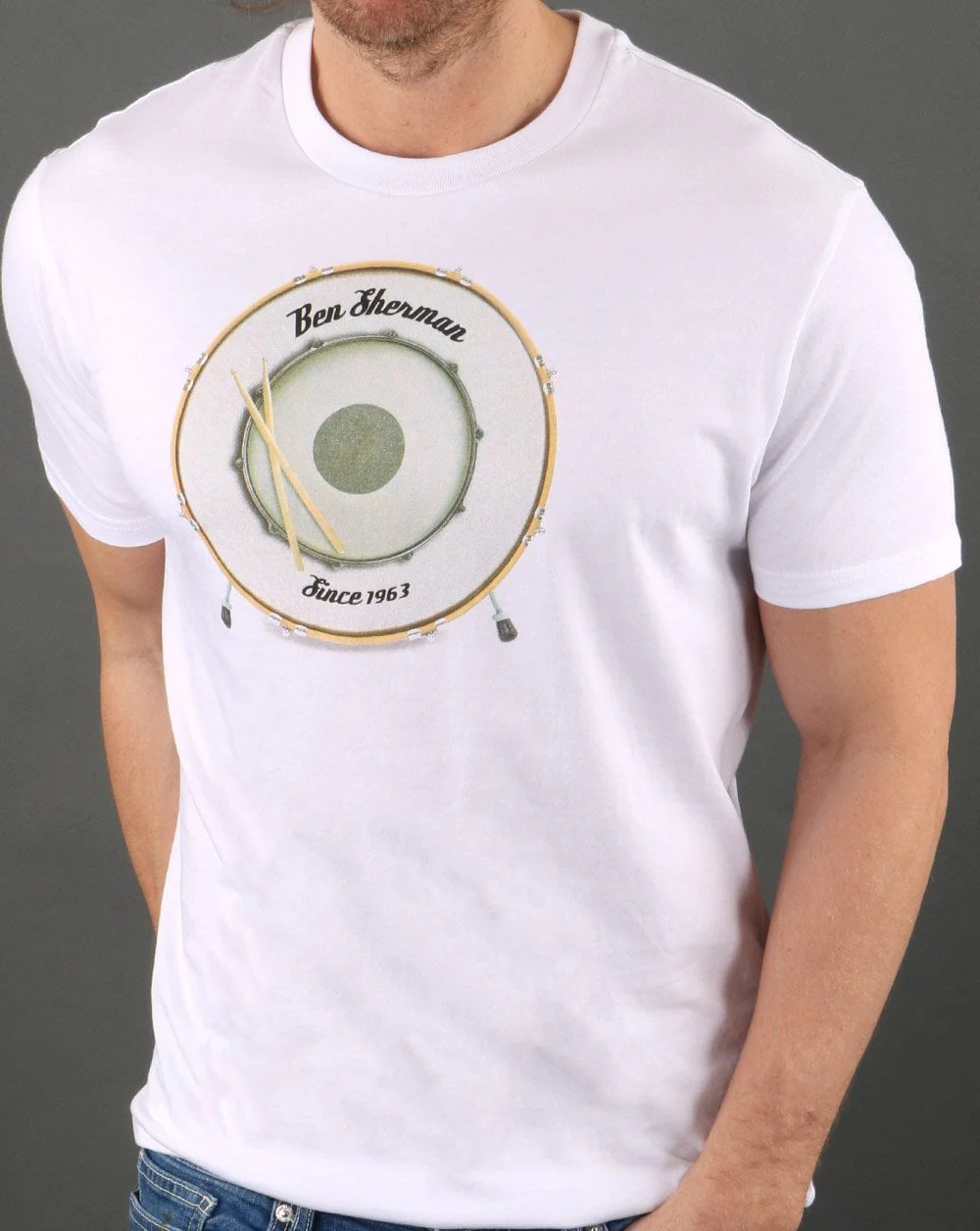 Ben Sherman Drum T-shirt White - Image 3