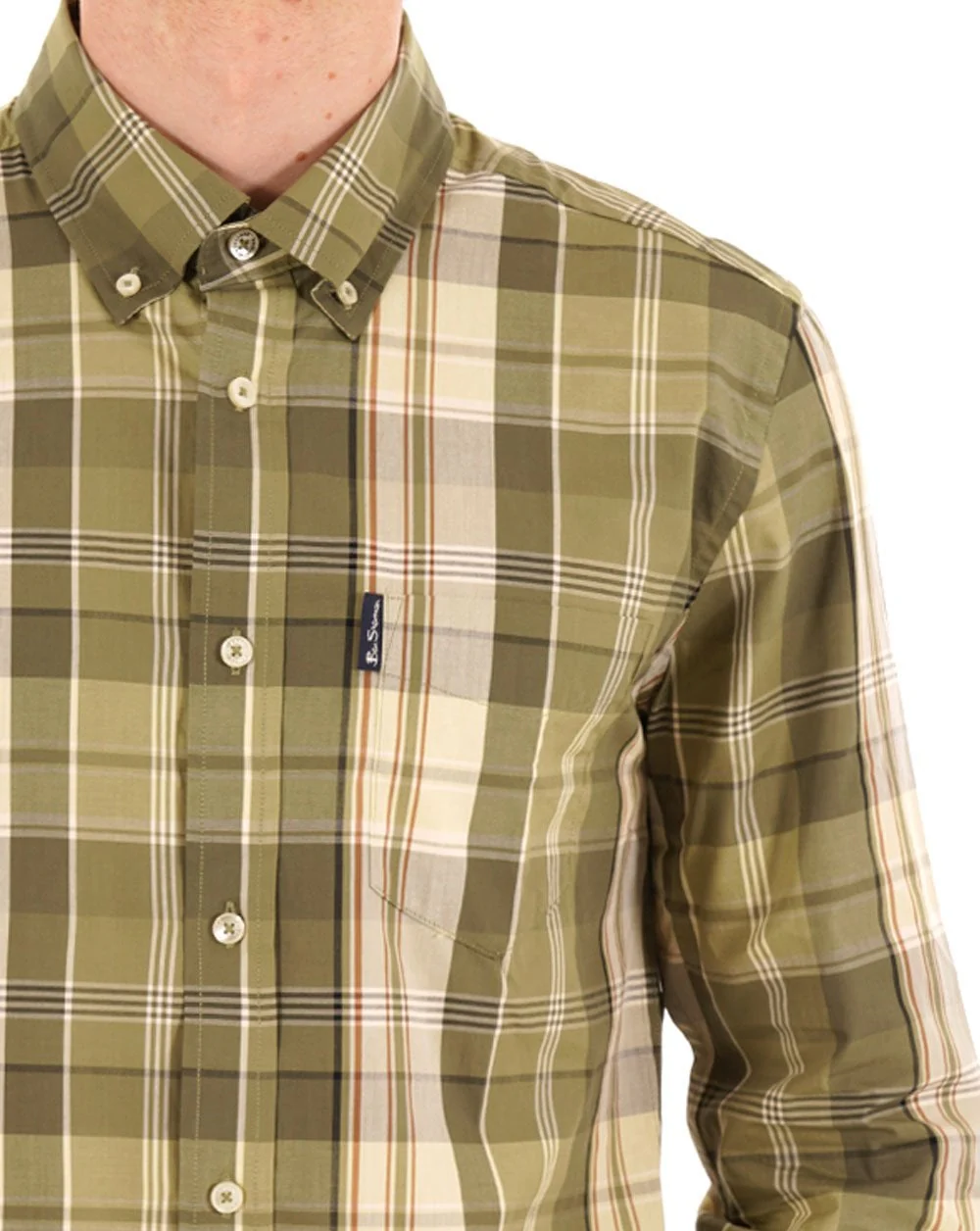Ben Sherman Heritage Check Shirt Litchen Green - Image 2