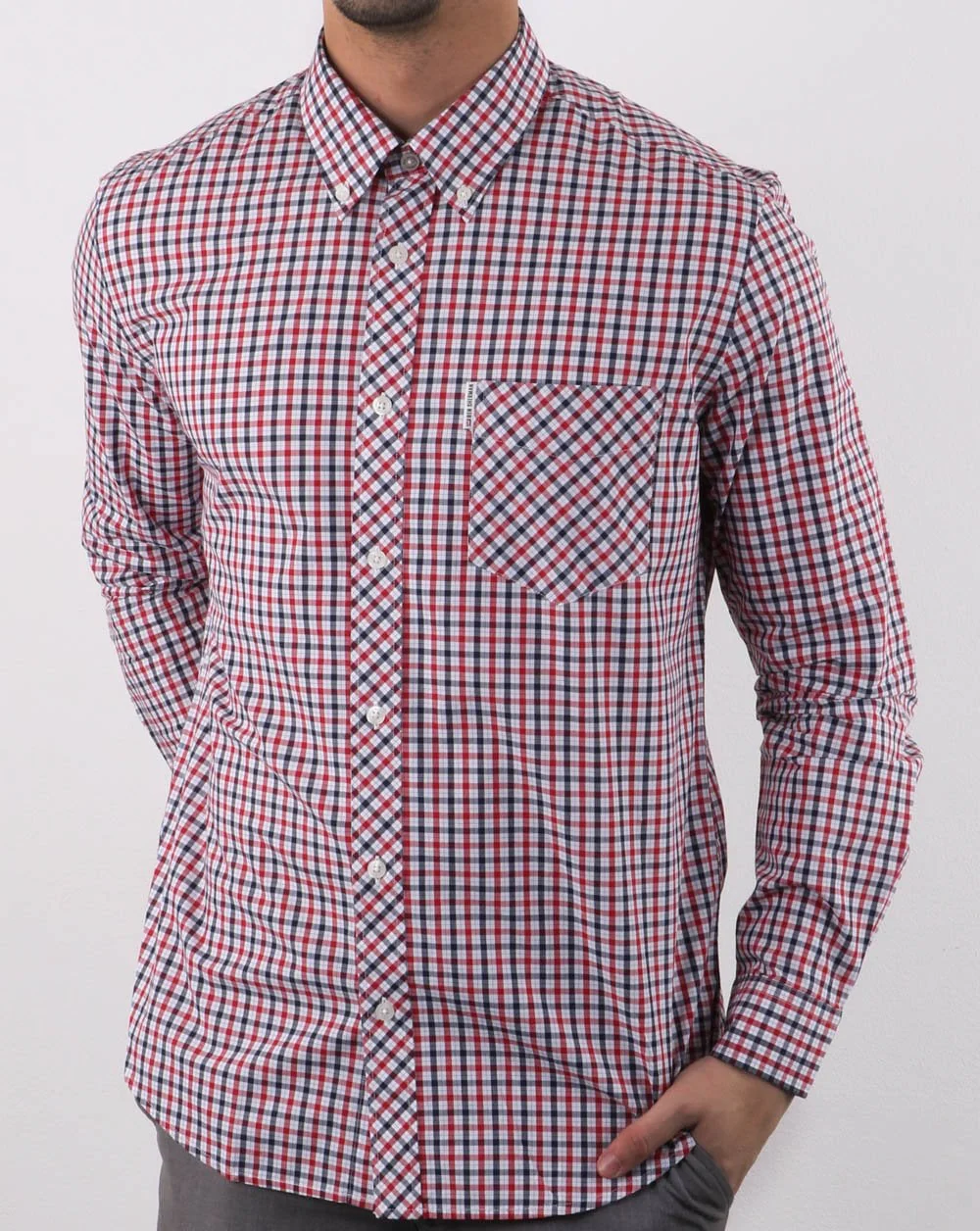 Ben Sherman House Check Shirt Navy Red - Image 2