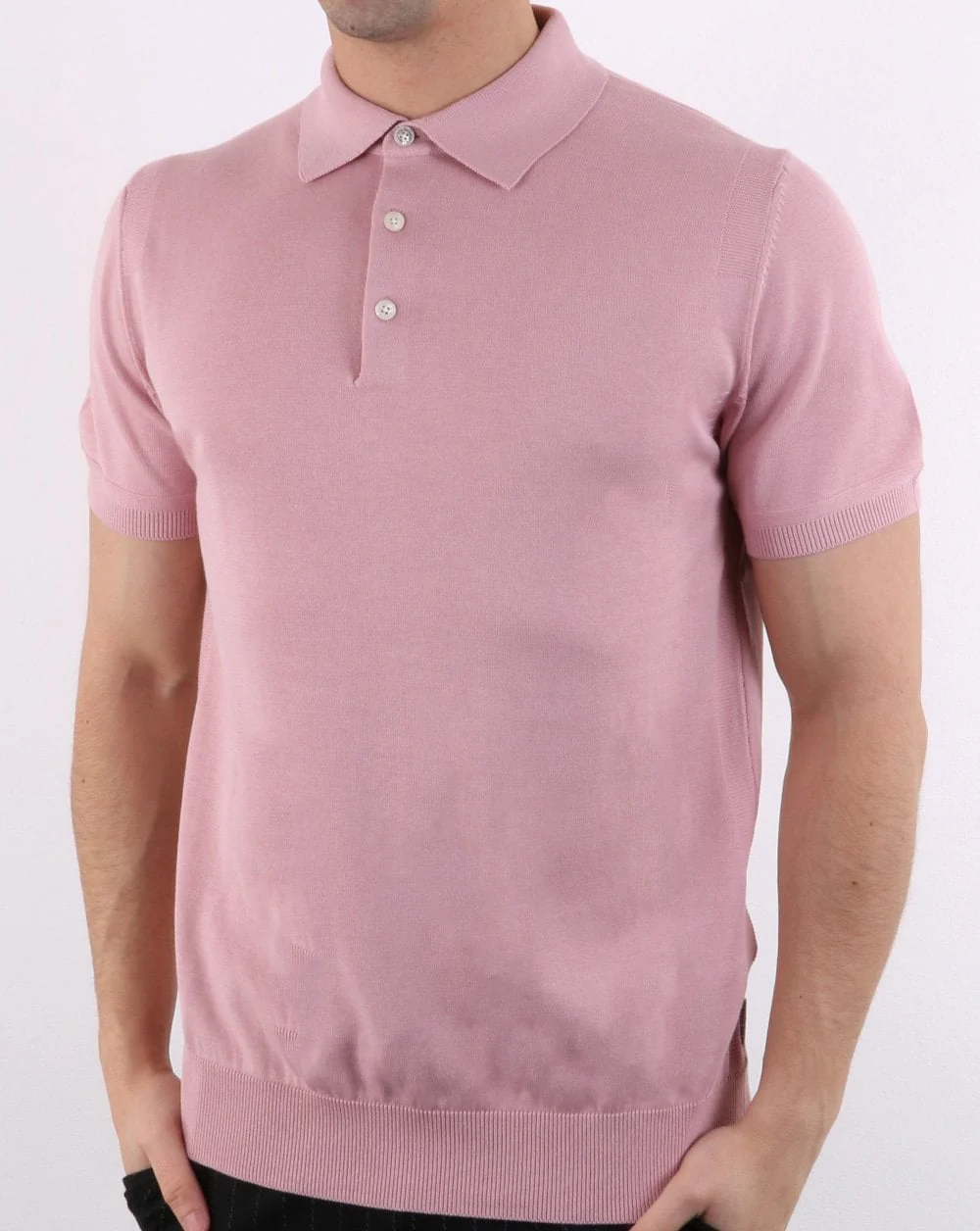 Ben Sherman Knitted Polo Light Pink