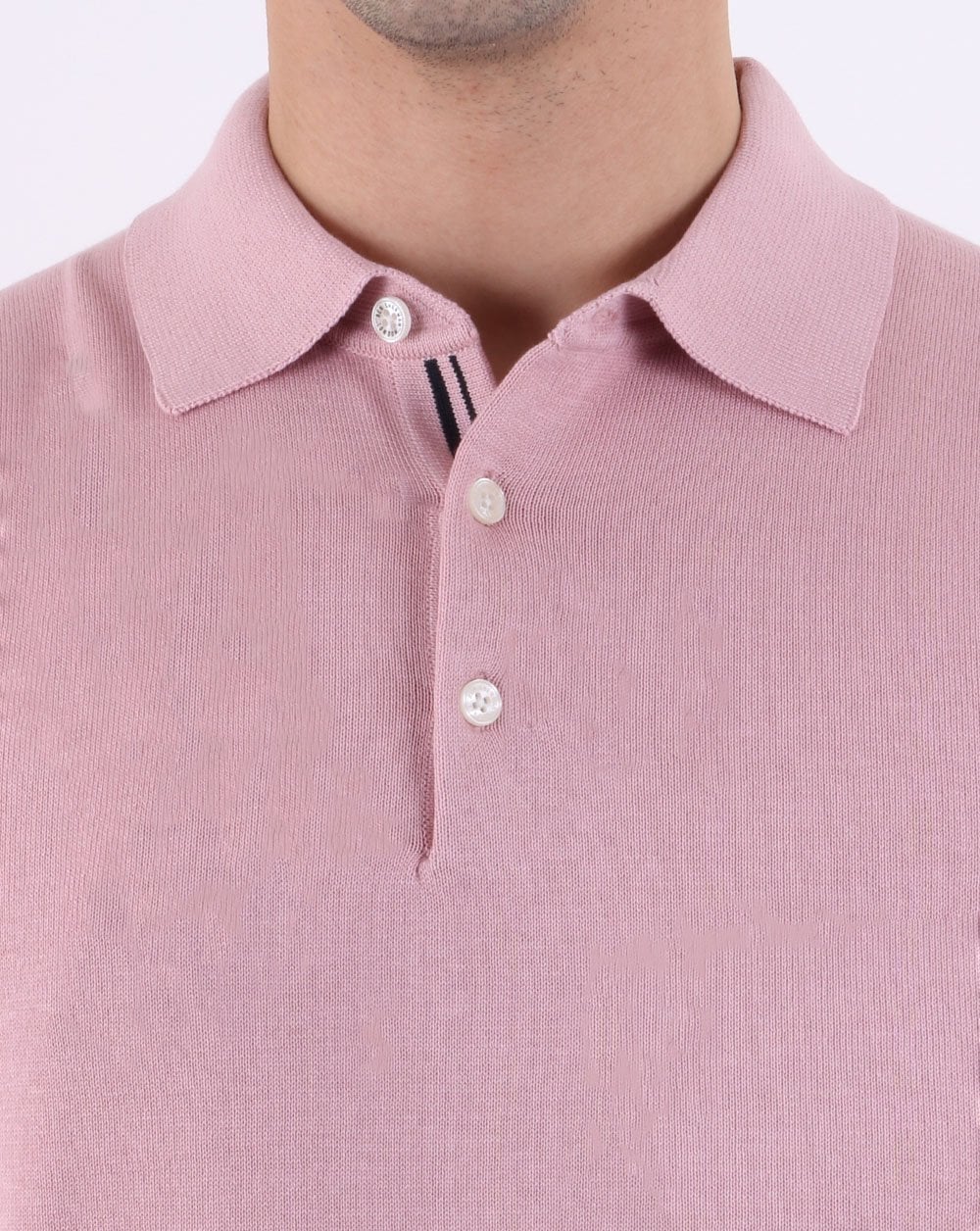 Ben Sherman Knitted Polo Light Pink - Image 3