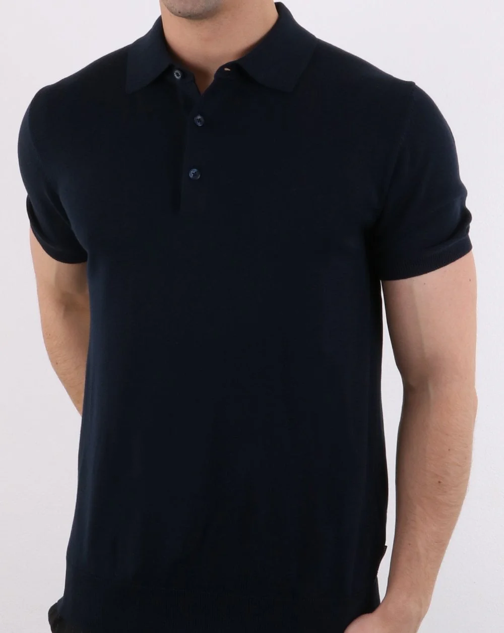 Ben Sherman Knitted Polo Navy - Image 2