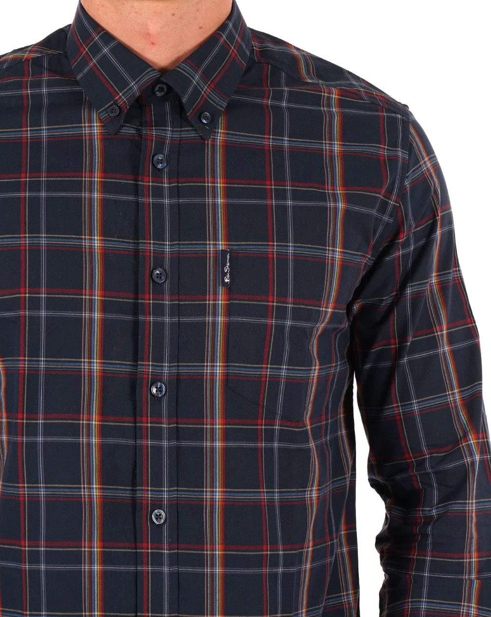 Ben Sherman Linear Check Shirt Dark Navy - Image 2