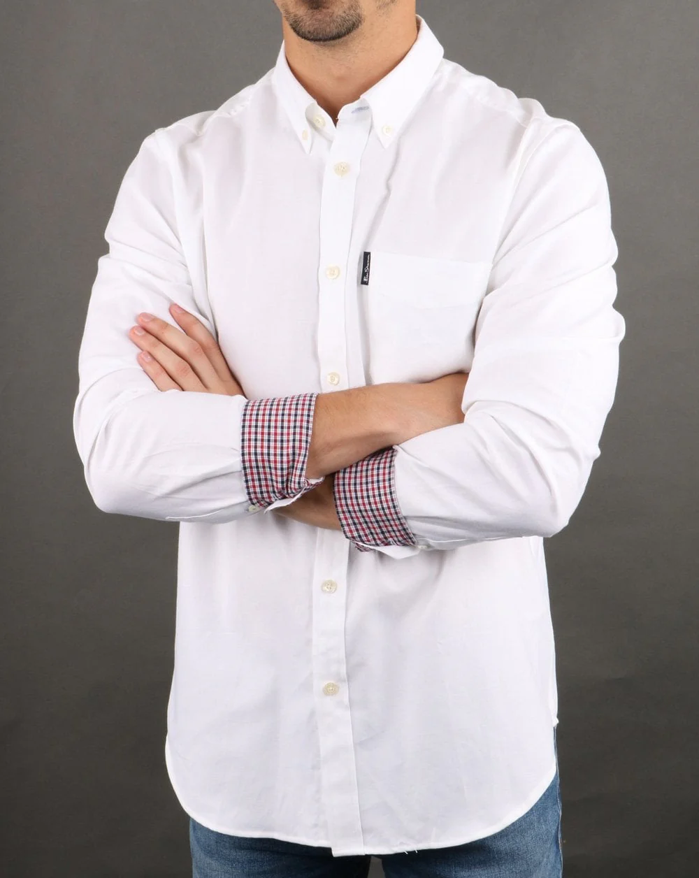 Ben Sherman Ls Oxford Shirt White - Image 3