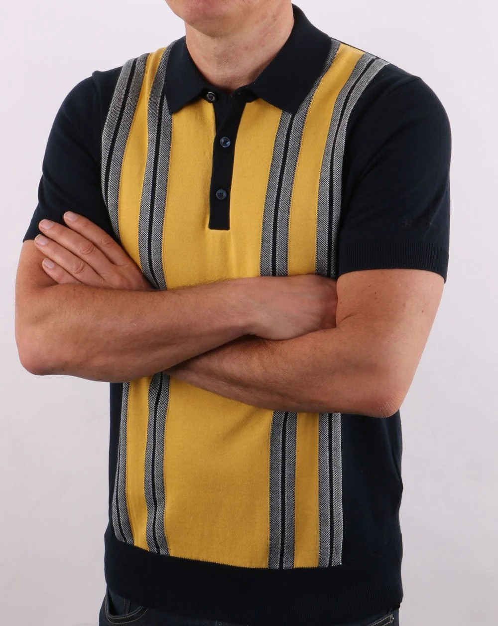 Ben Sherman Mod Stripe Polo Dark Navy - Image 3