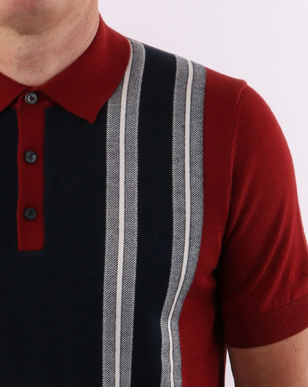 Ben Sherman Mod Stripe Polo Red - Image 2
