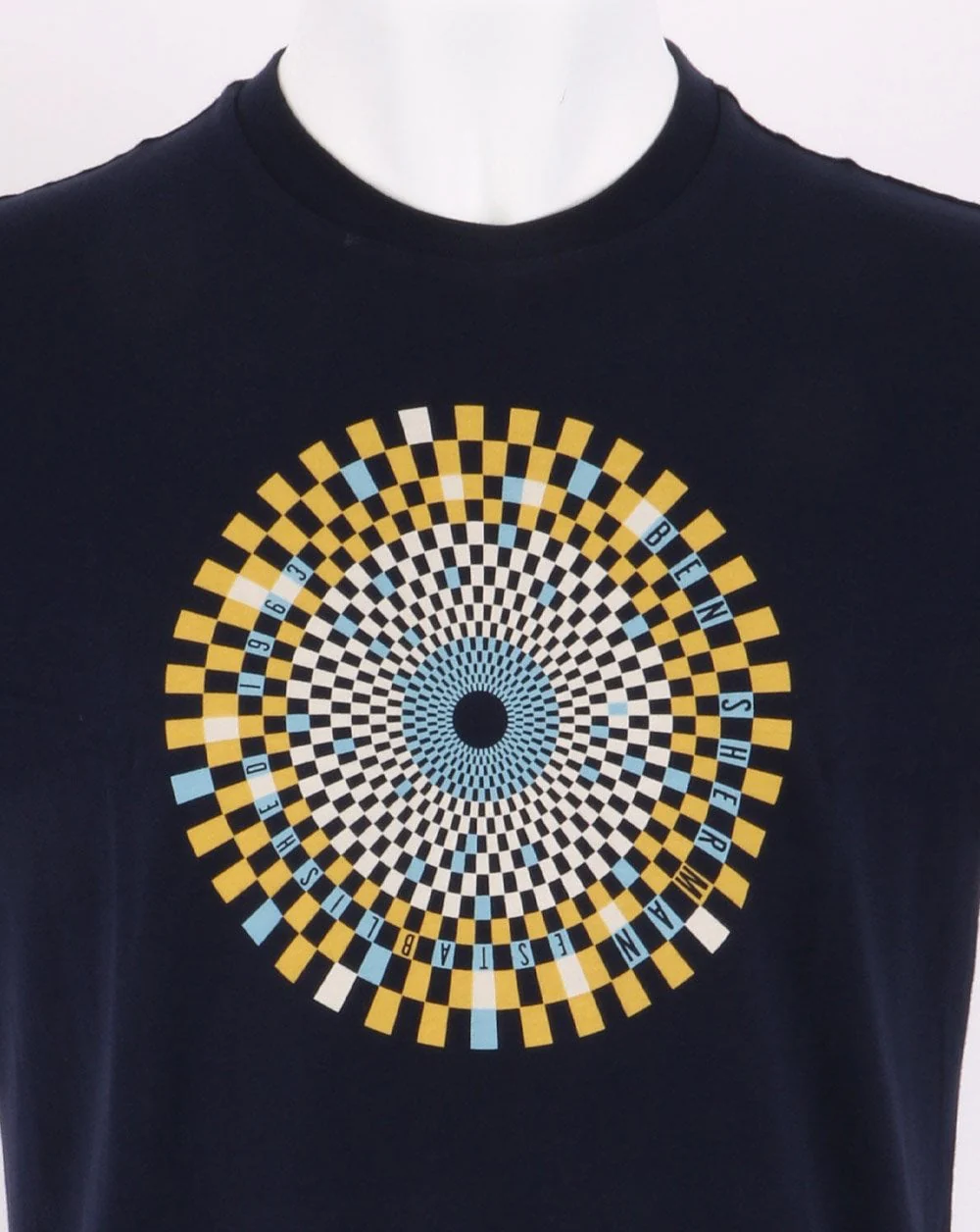 Ben Sherman Ska Check Target T-shirt Navy - Image 2