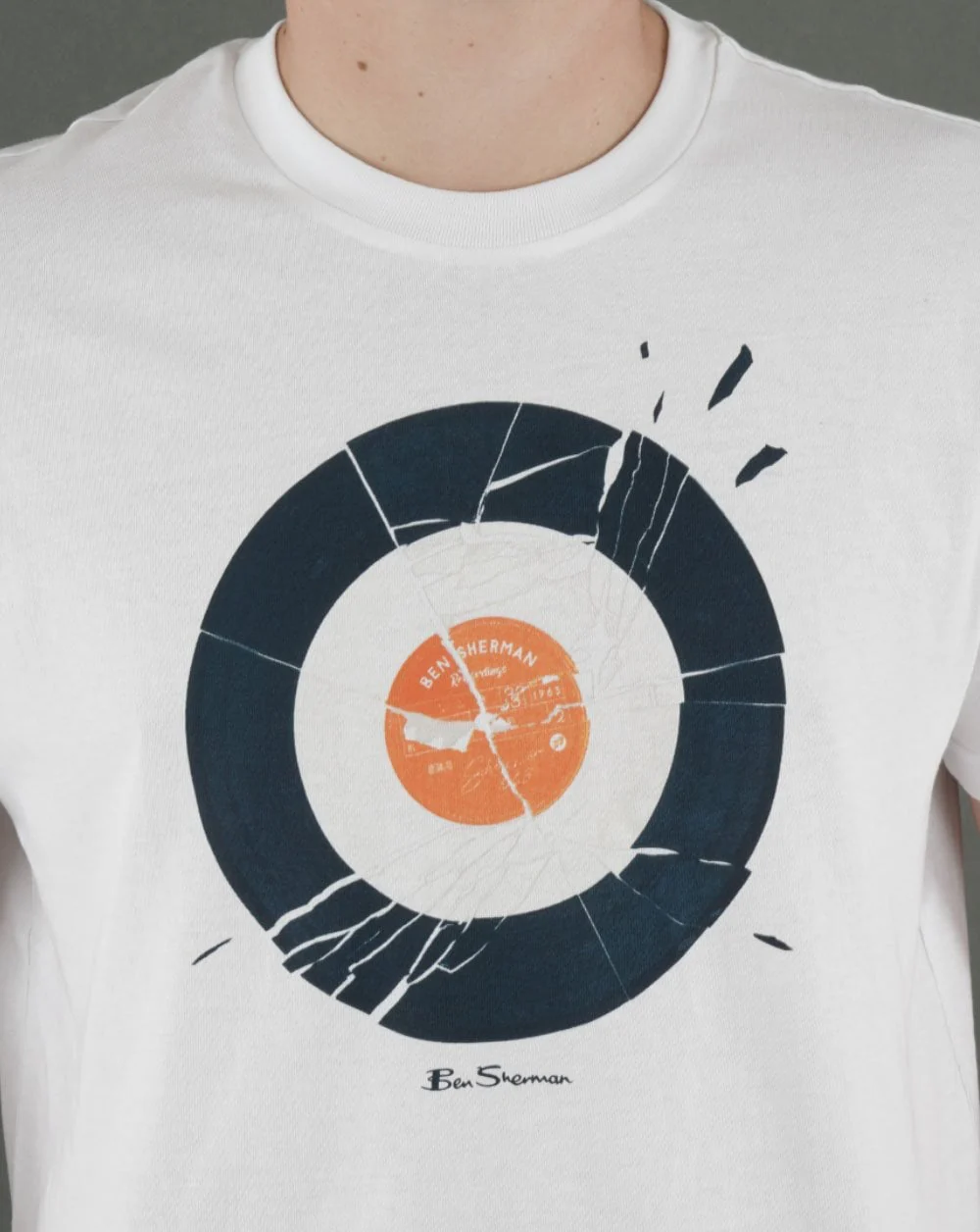 Ben Sherman Smashed Record Target T-shirt White - Image 2