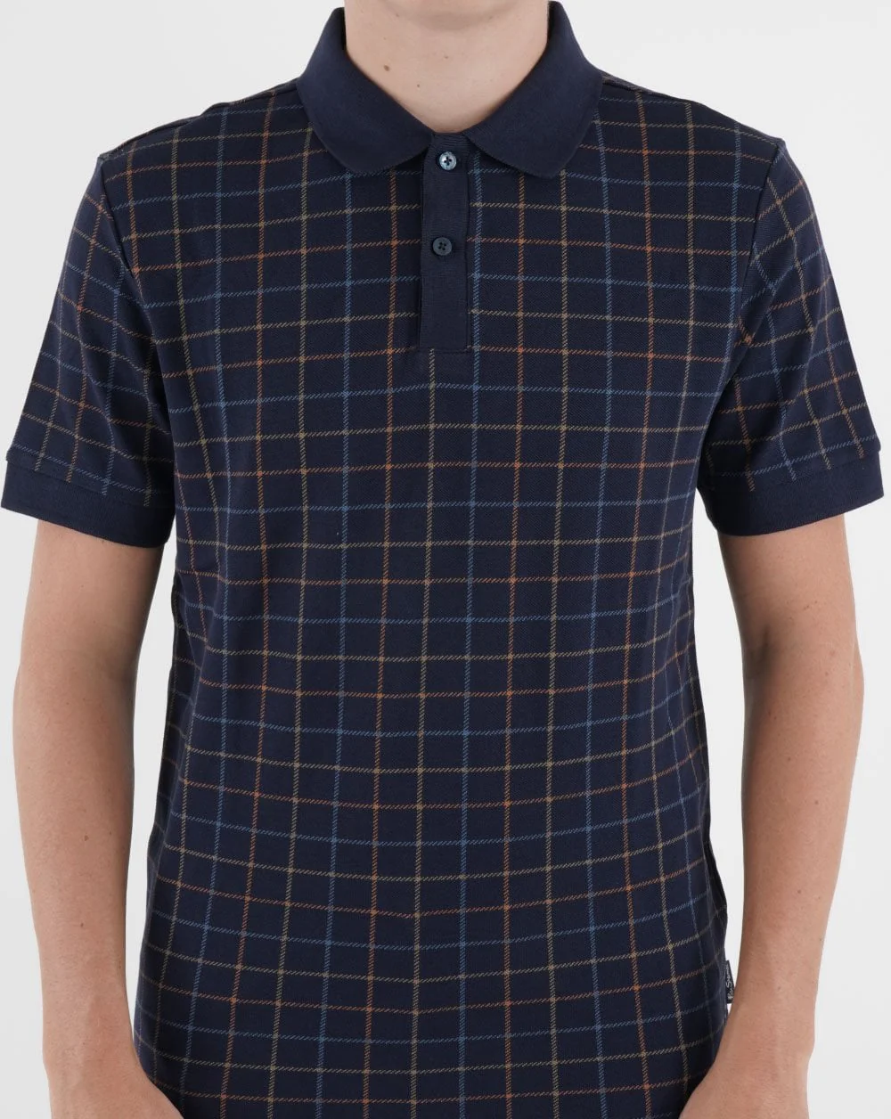 Ben Sherman Tattersall Check Polo Shirt Navy