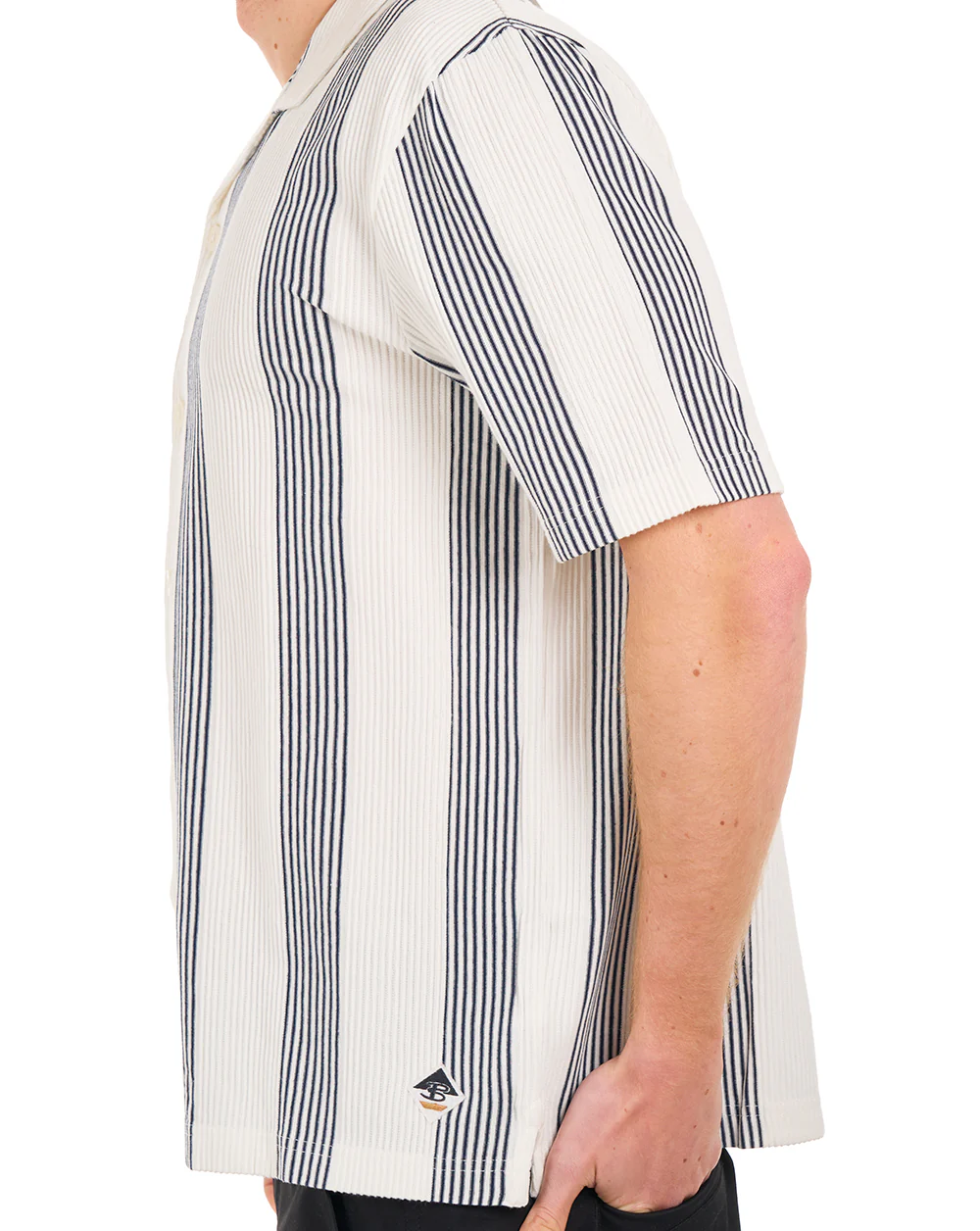 Ben Sherman TEXTURED CANDY STRIPE SHIRT Snow White - Image 3