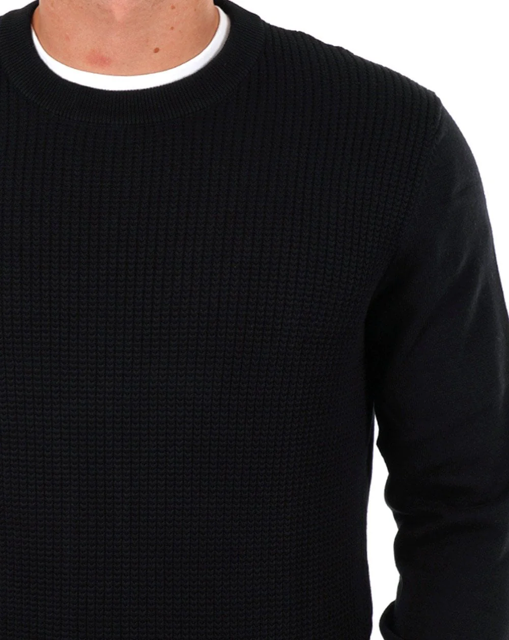 Ben Sherman Textured Crew Knit Black - Image 2