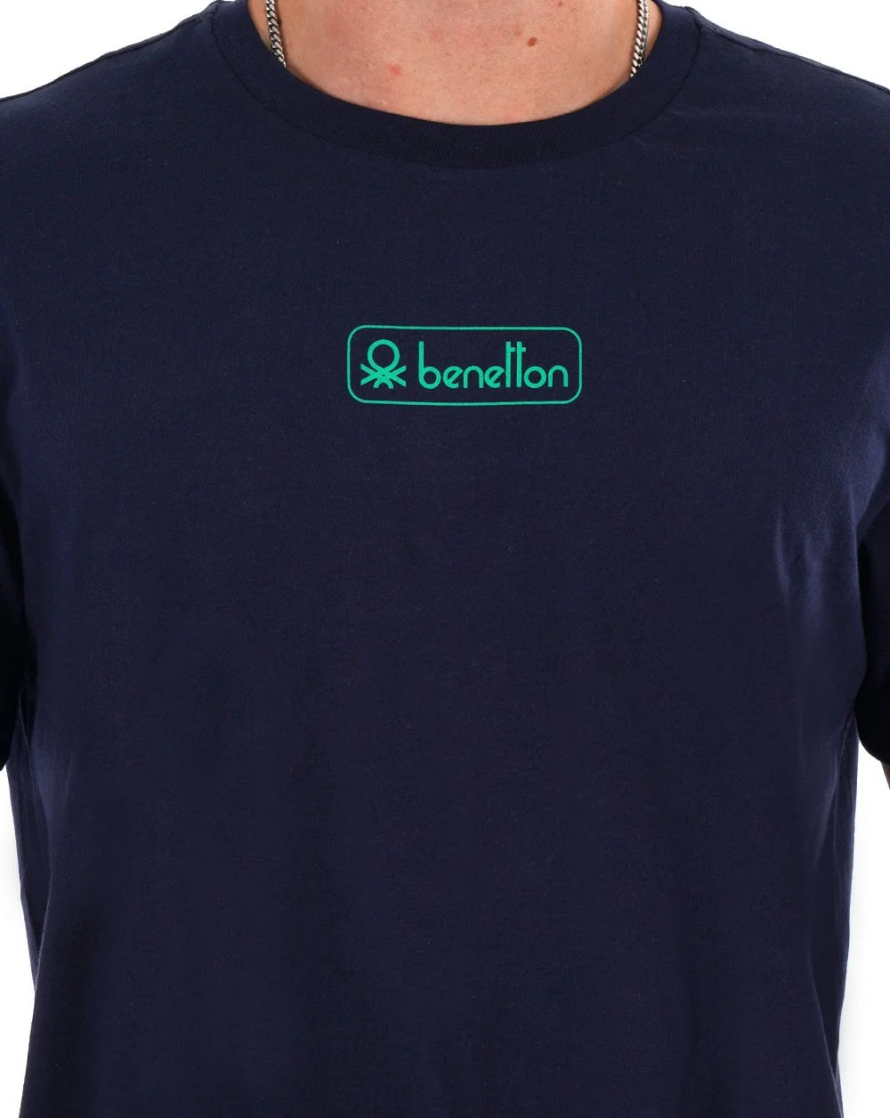 Benetton Box Logo T-shirt Navy - Image 2