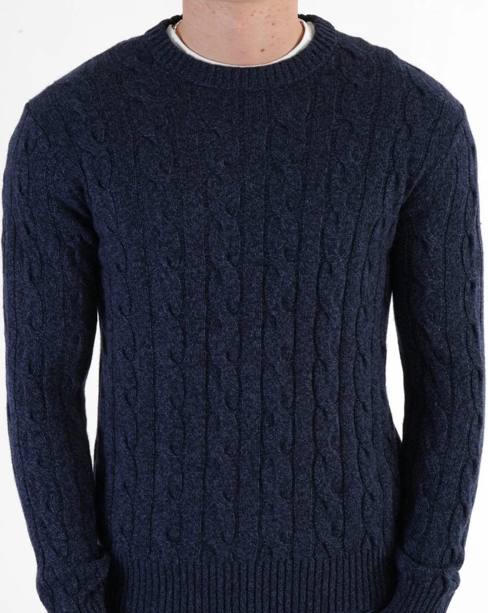 Benetton Cable Knit Jumper Navy - Image 2