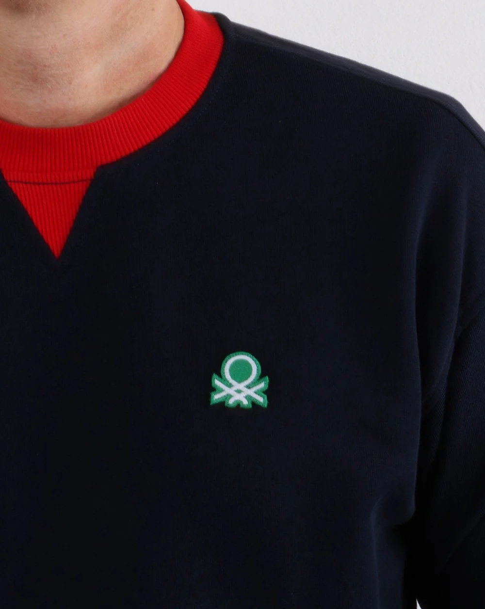 Benetton Contrast Sweatshirt Navy - Image 3