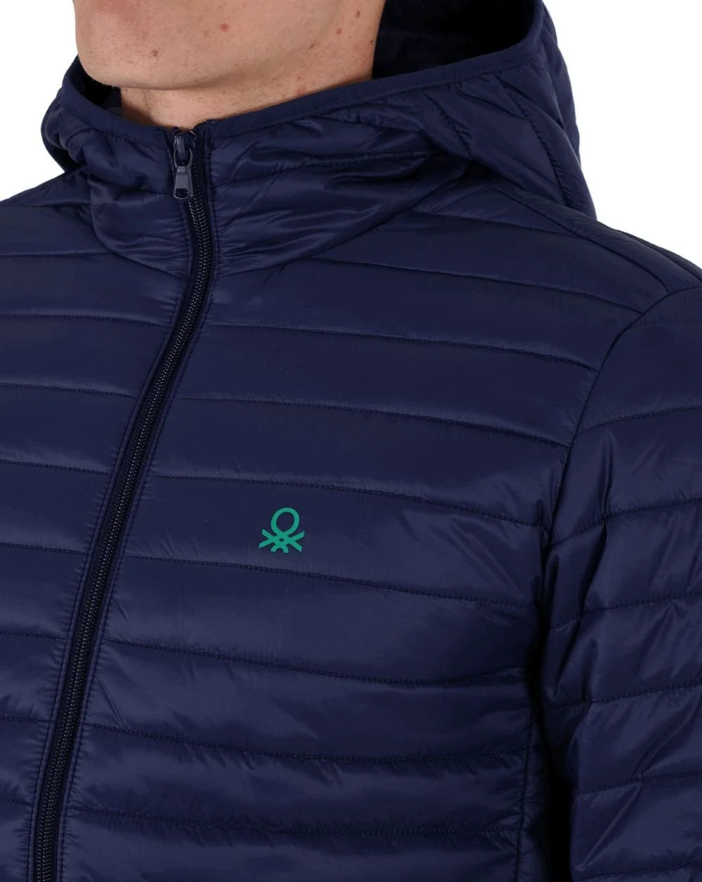 Benetton Hooded Down Jacket Navy - Image 2