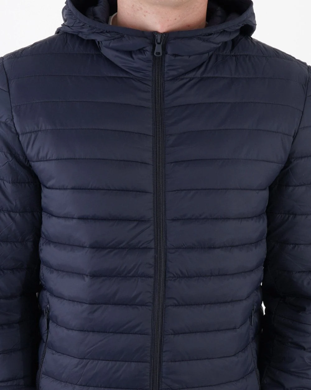 Benetton Lightweight Puffer Jacket Navy - Image 3