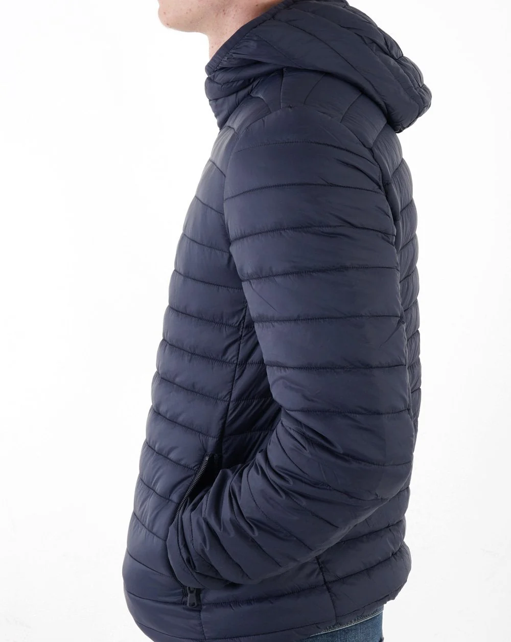 Benetton Lightweight Puffer Jacket Navy - Image 5