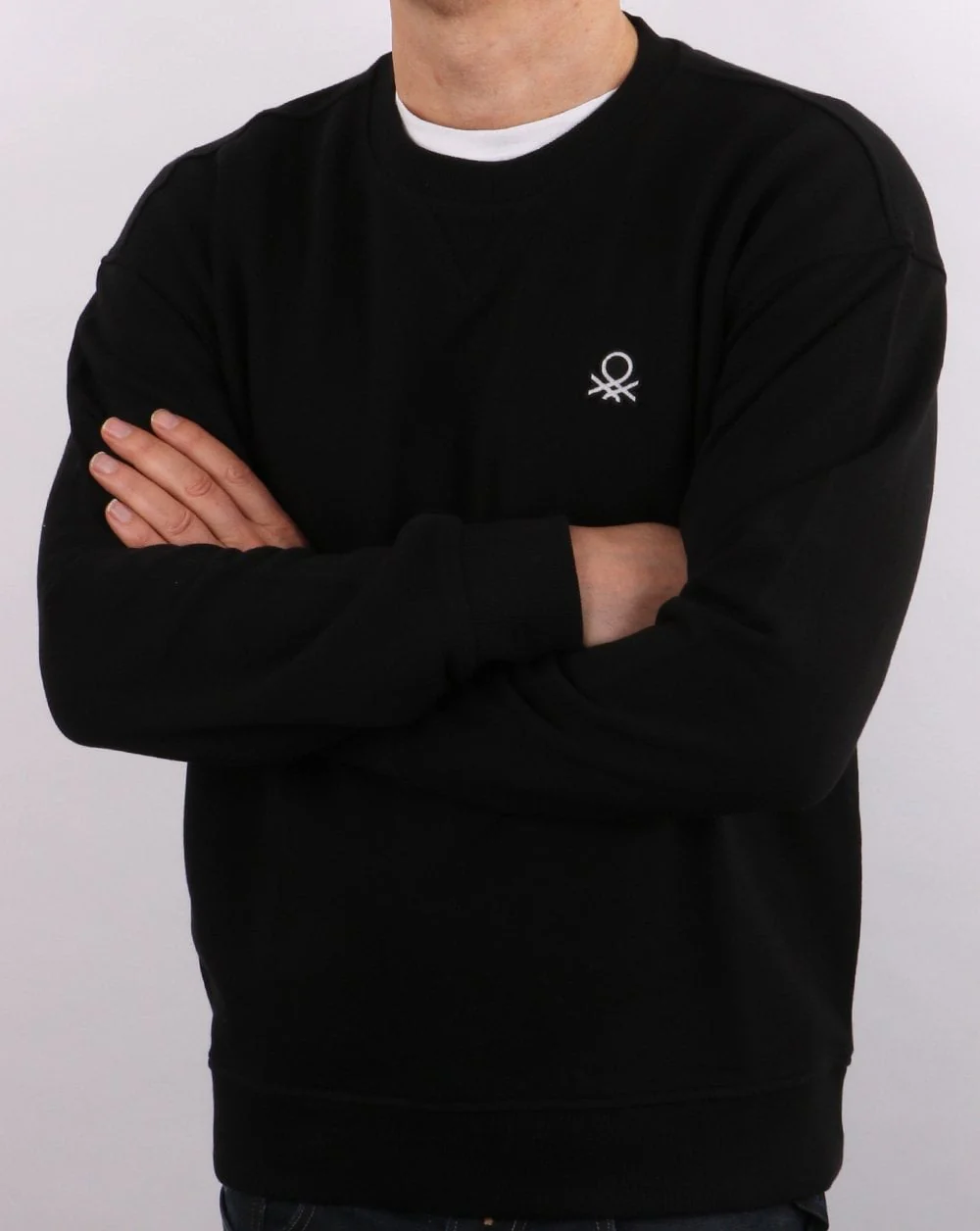 Benetton Logo Sweatshirt Black - Image 3