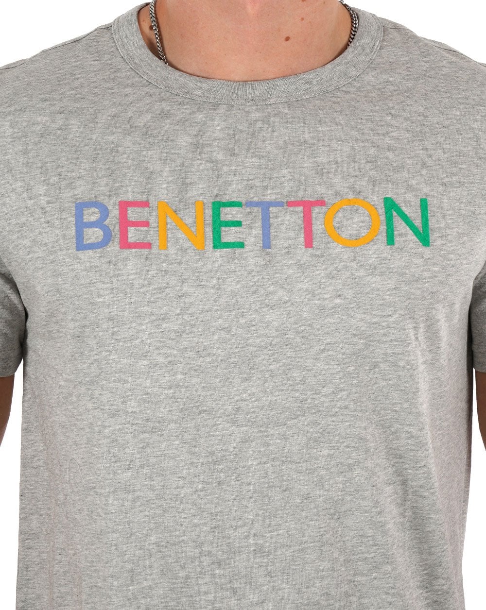 Benetton Logo T-shirt Grey/Multi - Image 2