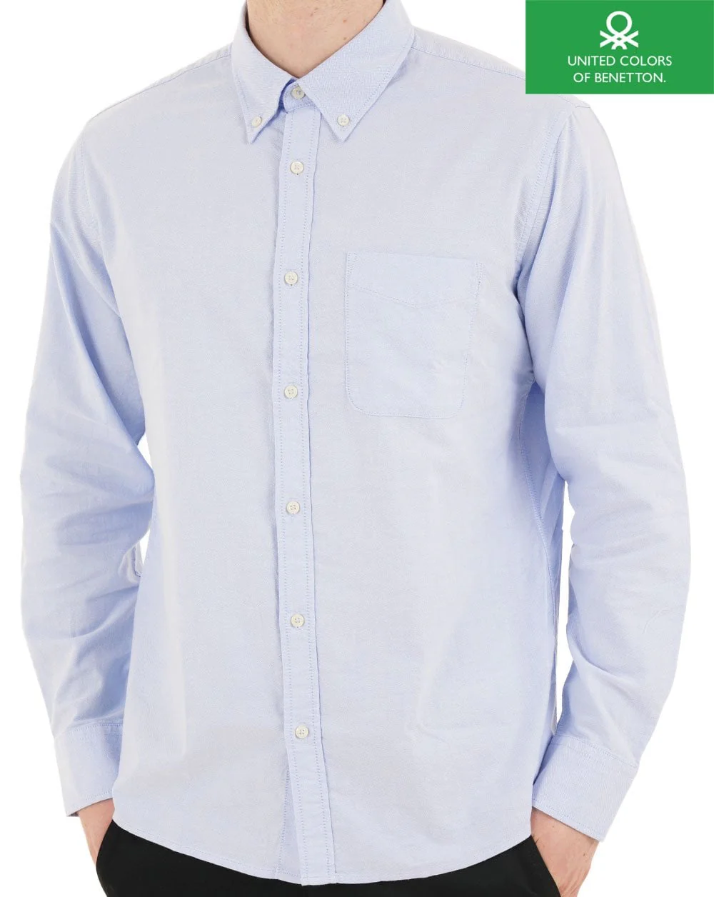 Benetton Oxford Cotton Shirt Sky Blue