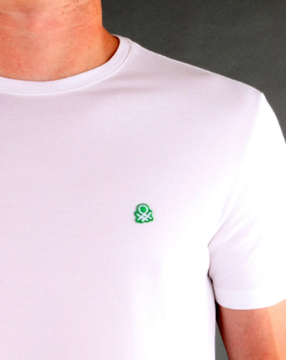 Benetton Patch Logo T-shirt White - Image 3