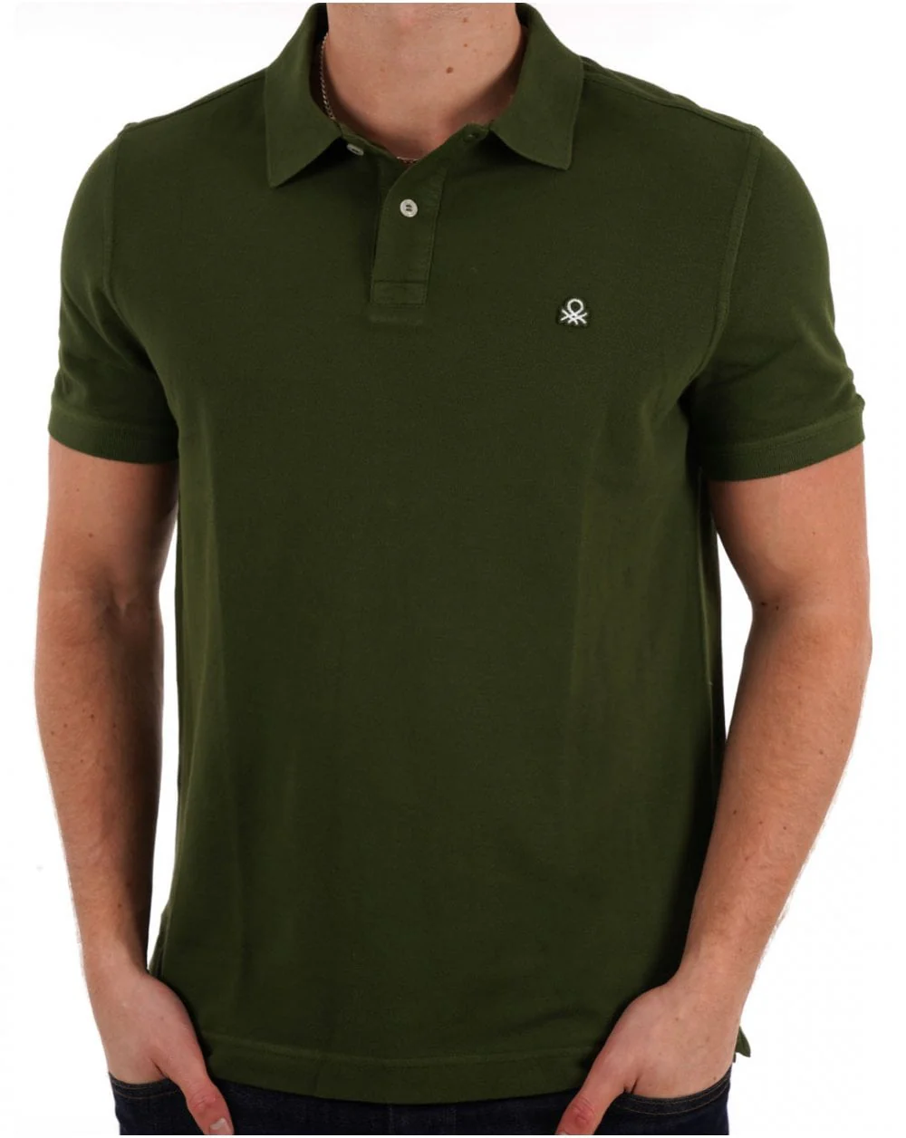 Benetton Polo Shirt Dark Forest - Image 3