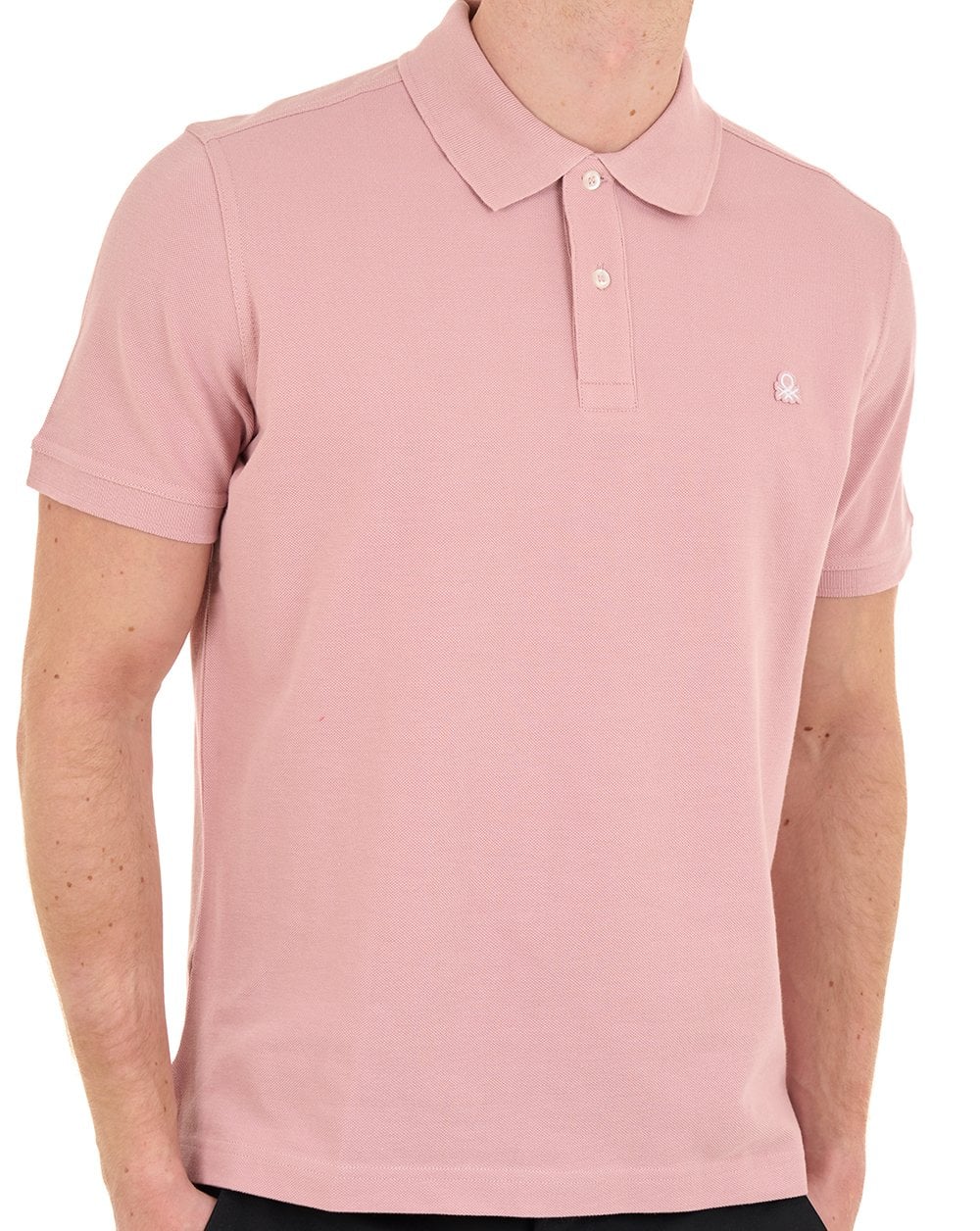 Benetton Polo Shirt Dusky Pink - Image 3