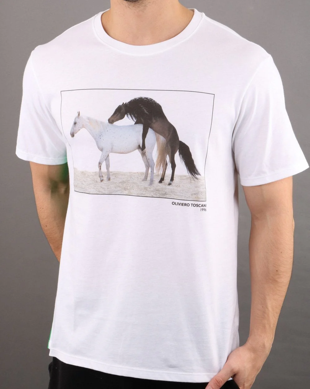 Benetton Print T Shirt Iconic advert White - Image 2