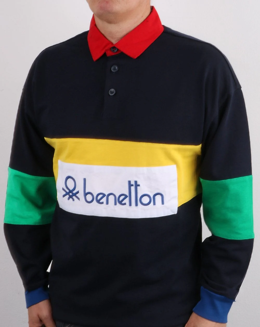 Benetton Rugby Shirt Navy - Image 2