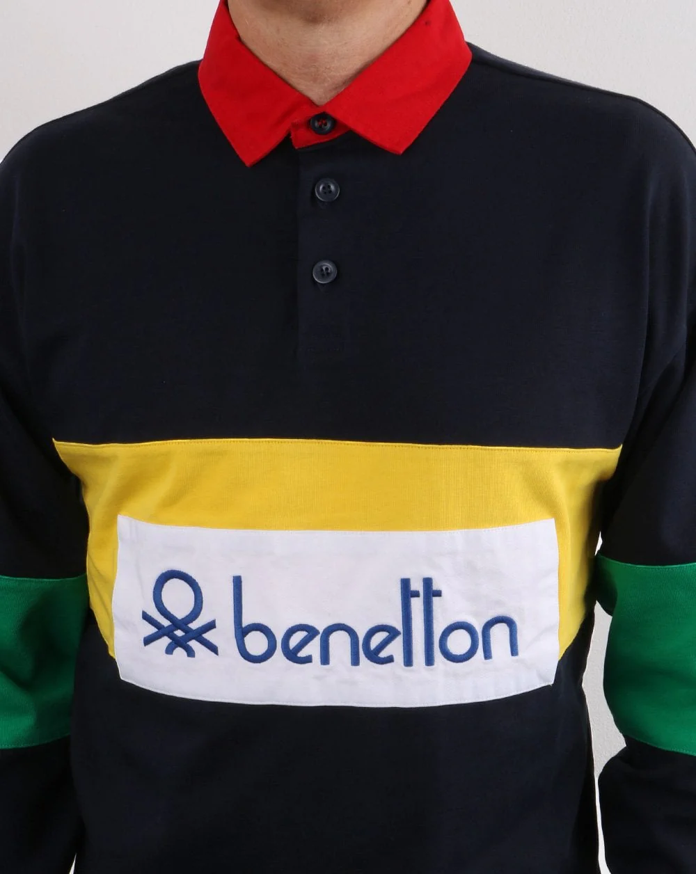 Benetton Rugby Shirt Navy - Image 3