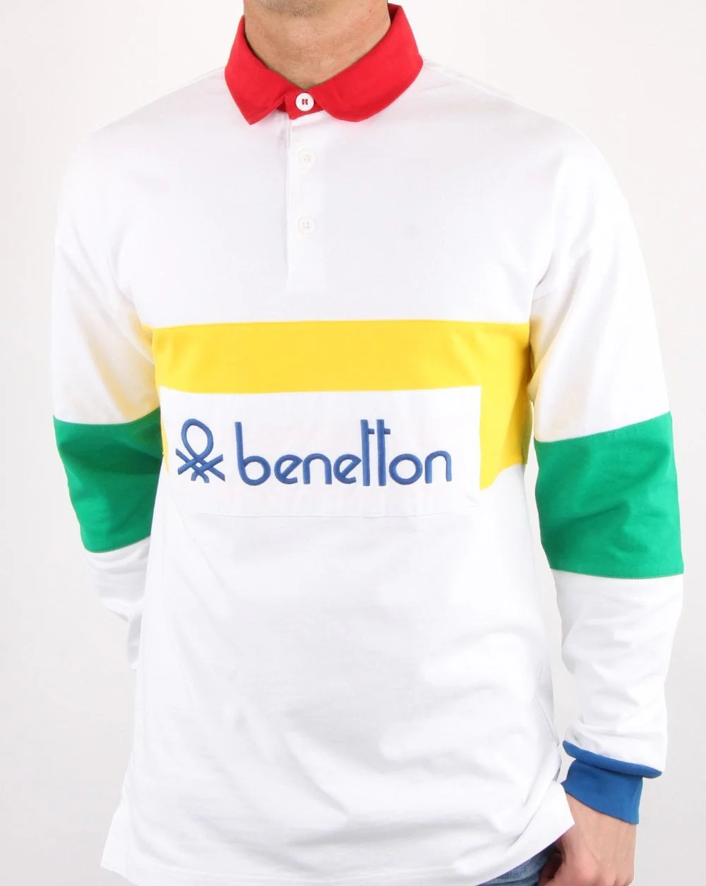 Benetton Rugby Shirt White/Multi - Image 2