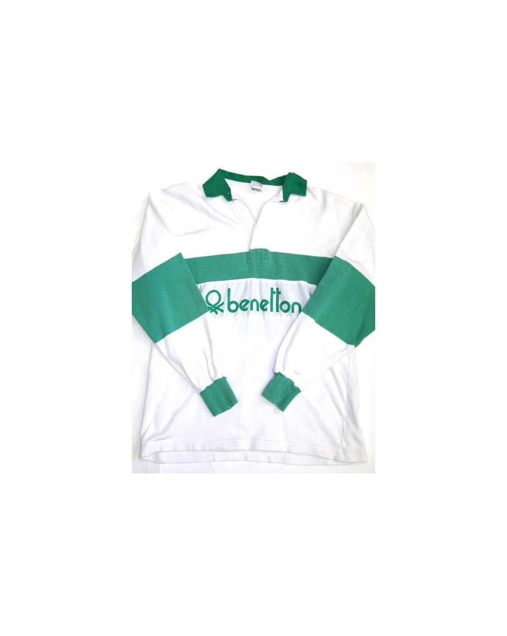 Benetton Rugby Vintage 80s Sweatshirt White/Green