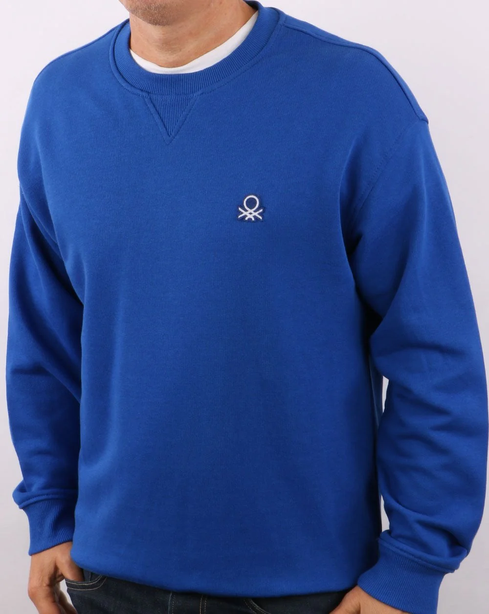 Benetton Small Logo Sweatshirt Royal Blue - Image 2