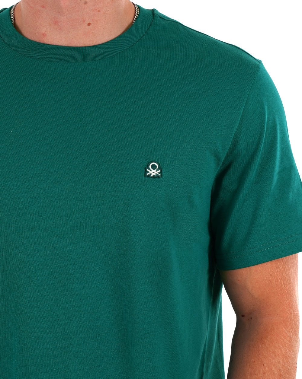 Benetton Small Logo T-shirt Dark Green - Image 2