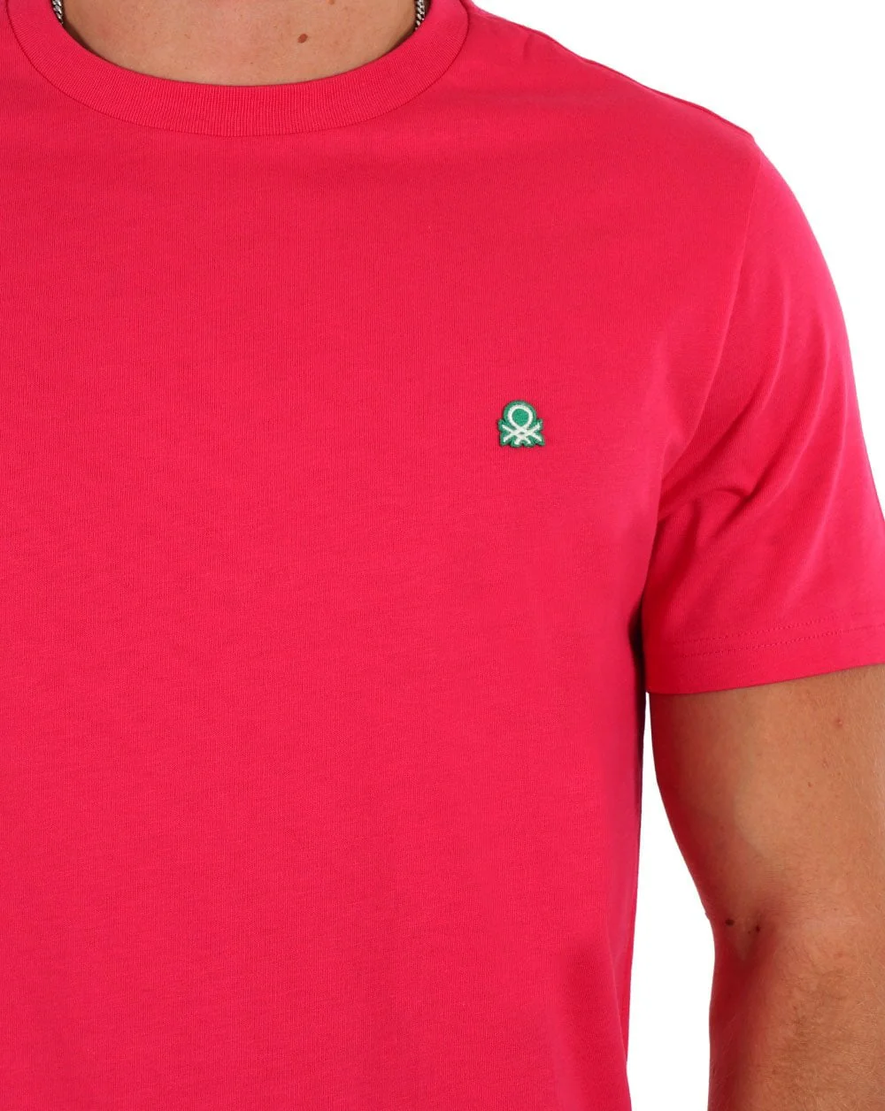 Benetton Small Logo T-shirt Hot Pink - Image 2