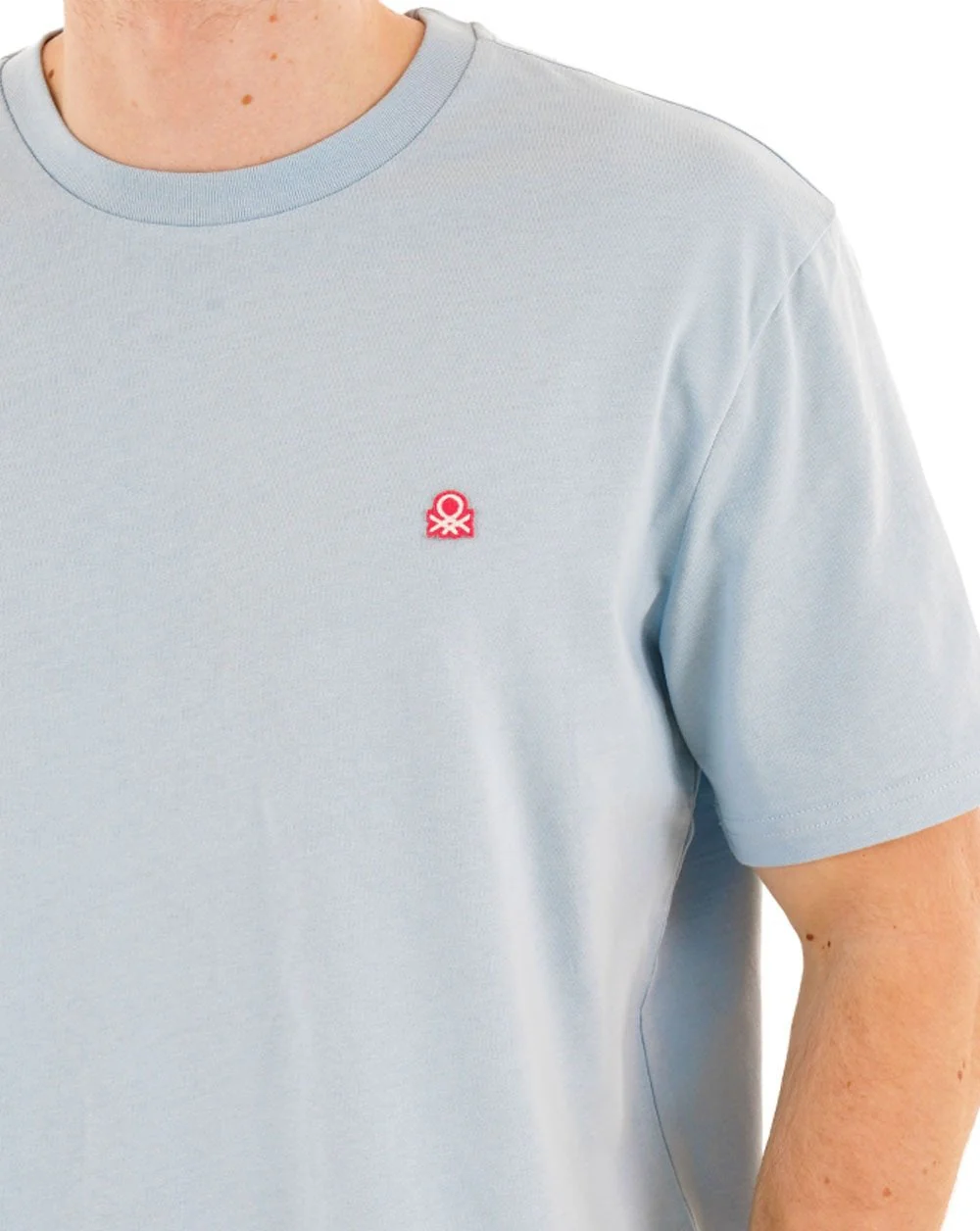 Benetton Small Logo T-shirt Light Blue - Image 2